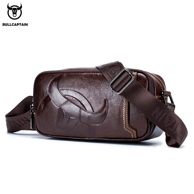 bullcaptain marque hommes bandoulière sacs à bandoulière de haute qualité mode hommes bages homme d'affaires sac de messager en cuir véritable sac