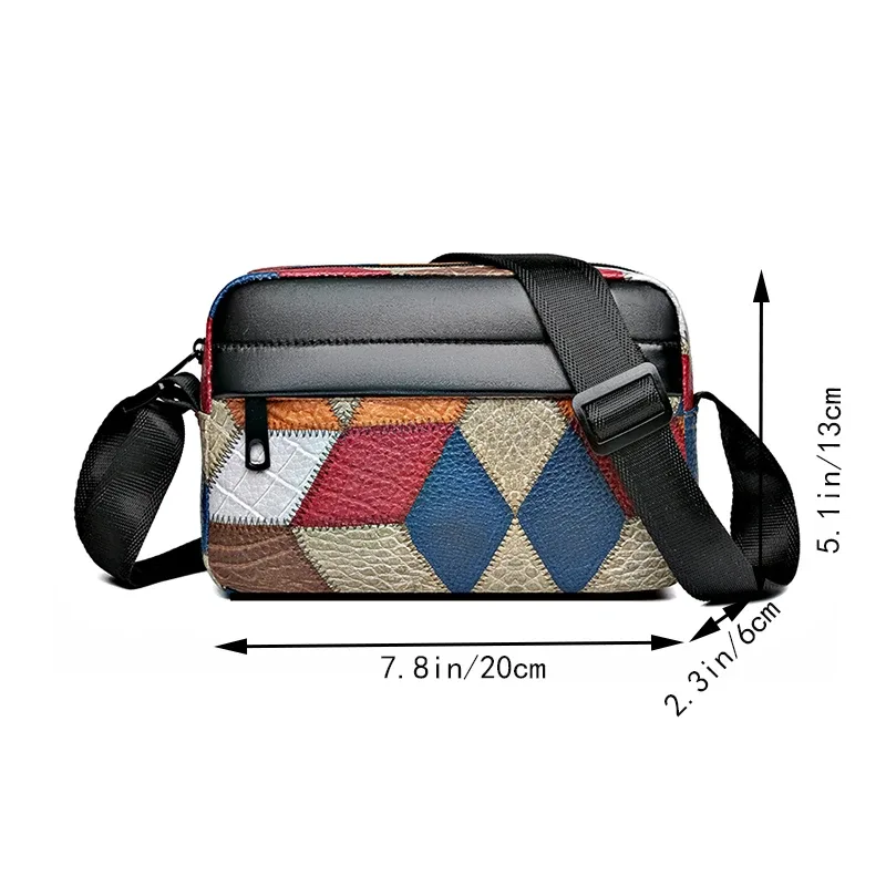 sac à bandoulière colorblock – sac à main patchwork tendance (mini sac pour téléphone pour femme)