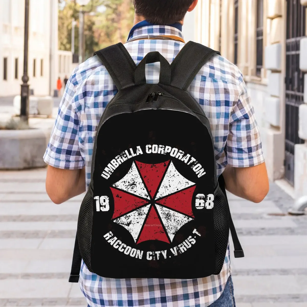 sac à dos décontracté umbrella corporation resident evil pour homme et femme, idéal pour le lycée, le travail, les activités de plein air et l'université