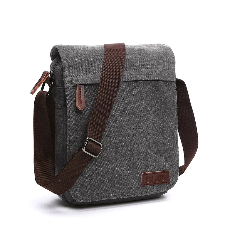 sac à bandoulière décontracté pour homme, sac messager vintage en toile unie, sacoche tendance pour téléphone portable, sacoche bandoulière pour homme