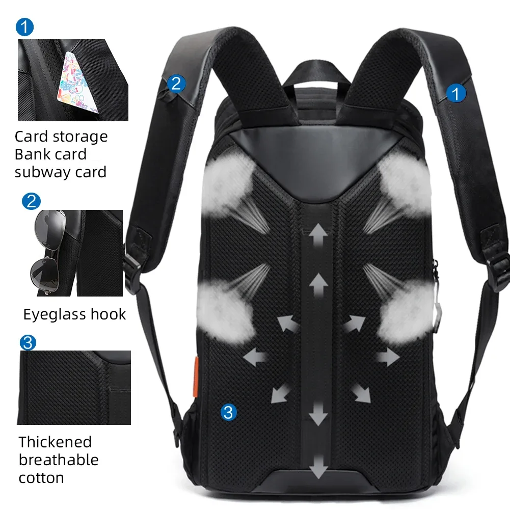 tangcool décontracté hommes grande capacité 15.6/17.3 pouces sac à dos pour ordinateur portable sac de voyage sport sac à dos étanche sac d'école pour adolescent