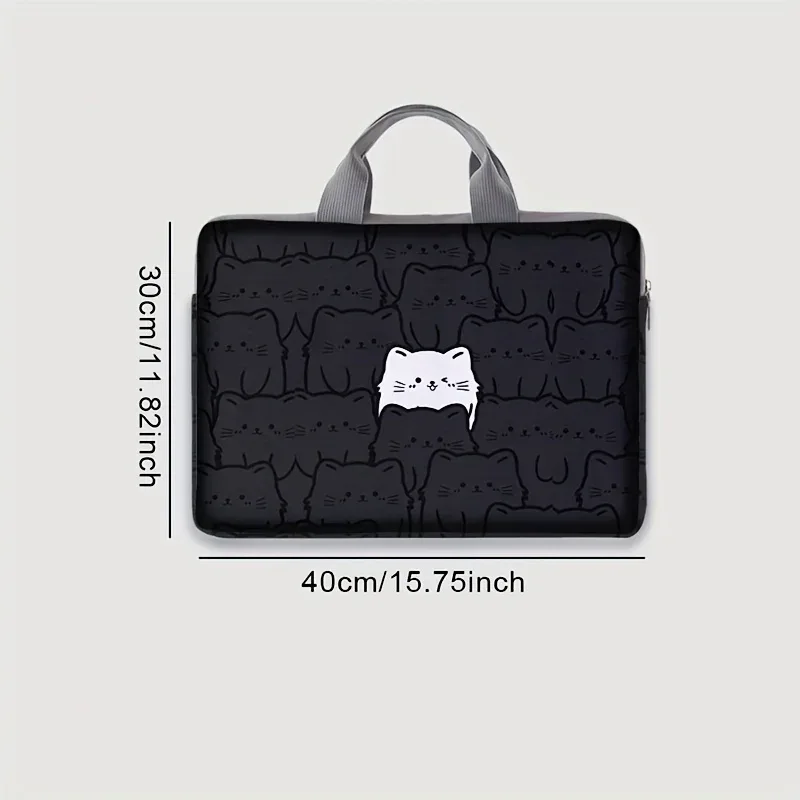 sacoche polyester chat noir motifs chats graphiques protection ordinateur portable voyage business école université travail