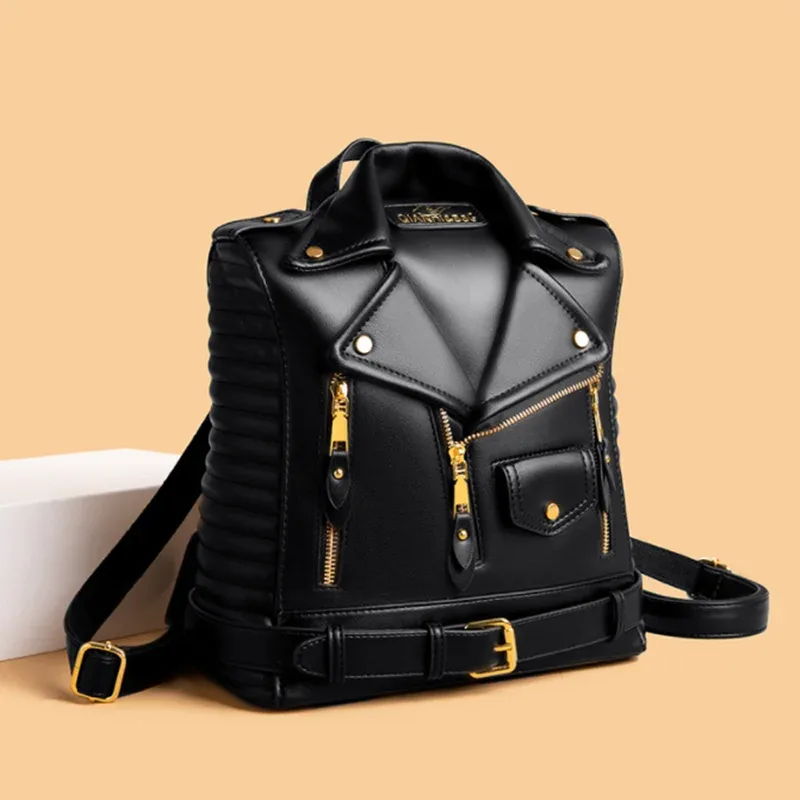 sac dos unité centrale cuir synthétique noir bleu beige poignée souple bandoulière arquée fermeture éclair style classique capacité 20 35 litres
