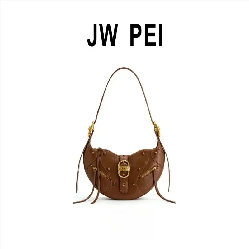 sac à bandoulière de luxe pour femme 2026jw pei, grande capacité, en cuir, style rétro moto, sac à main tendance