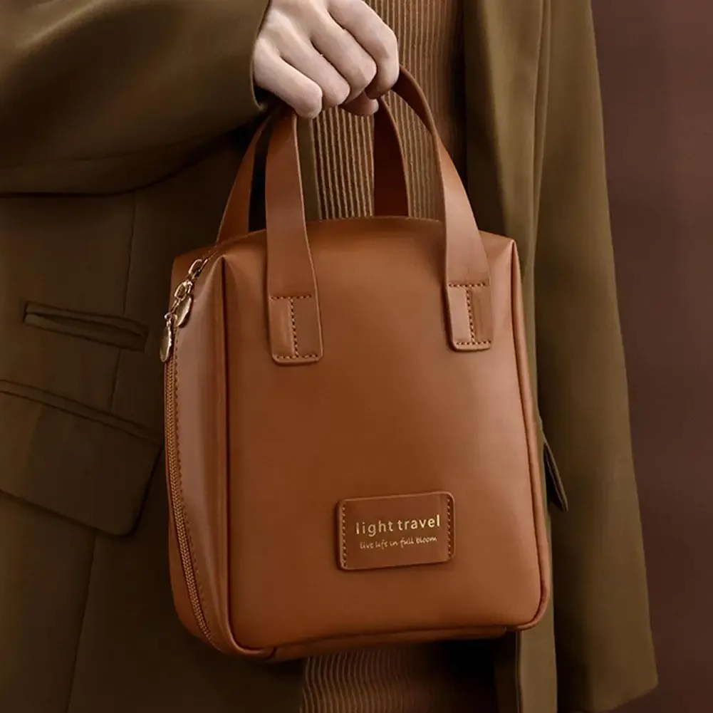 sac de rangement de voyage, sacs à cosmétiques de grande capacité, trousse de toilette portable en cuir pu imperméable pour femmes, organisateur de maquillage