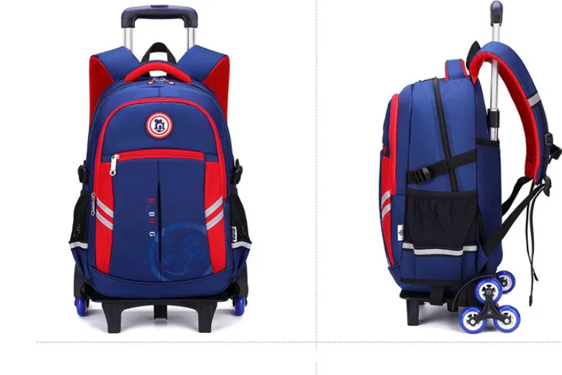 sacs de chariot d'école pour enfants sac à dos à roulettes pour garçons cartables à roulettes sacs de chariot de voyage pour garçons cartables 6 roues