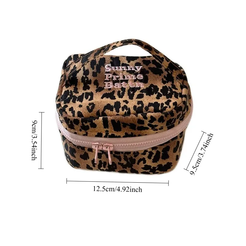nouvelle trousse de maquillage léopard grande capacité pour femme, sac de voyage tendance, trousse de toilette à fermeture éclair, sac de rangement cosmétique pour femme