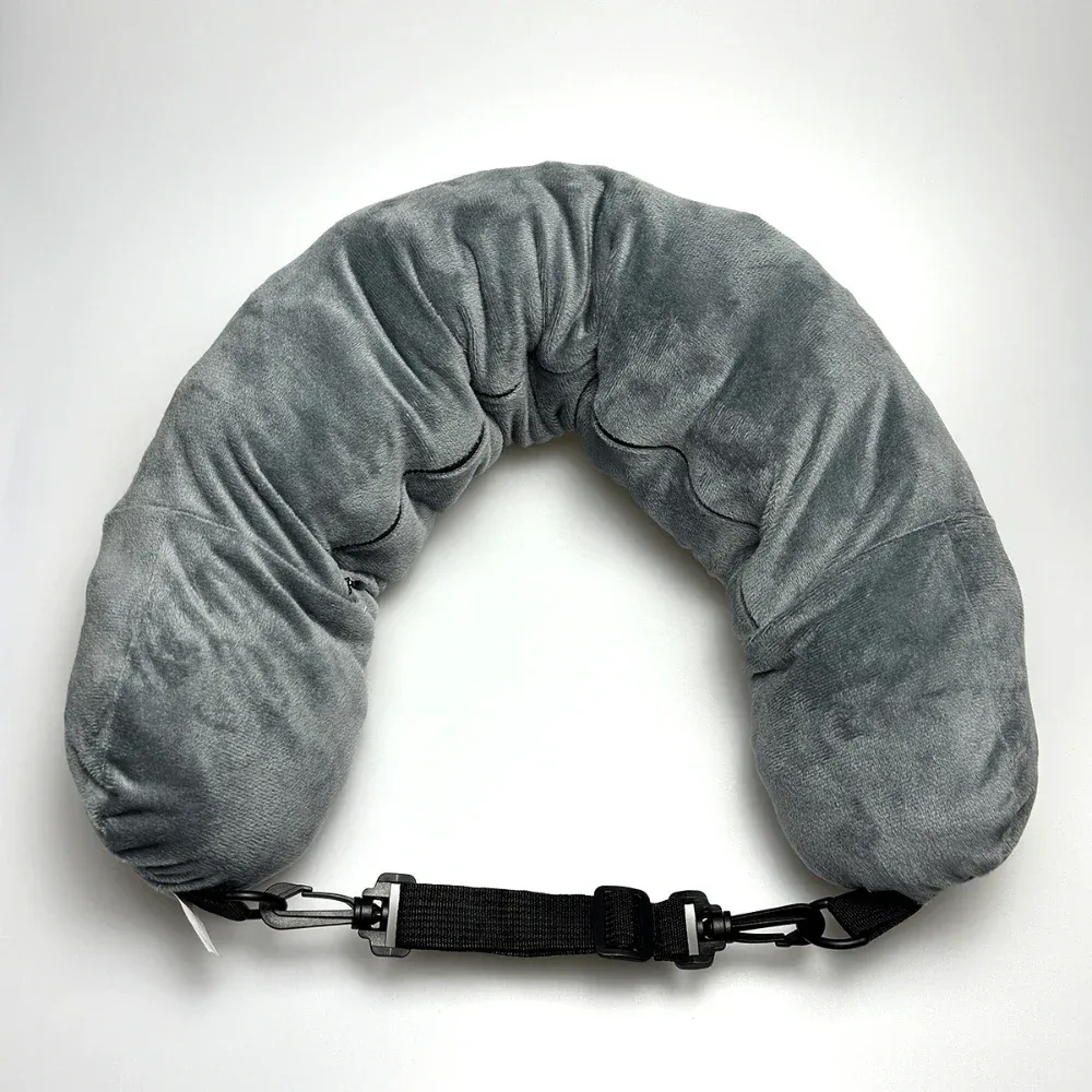 oreiller de voyage avec pochette de rangement, soutien du cou réglable en polyester, confortable et léger, 2026