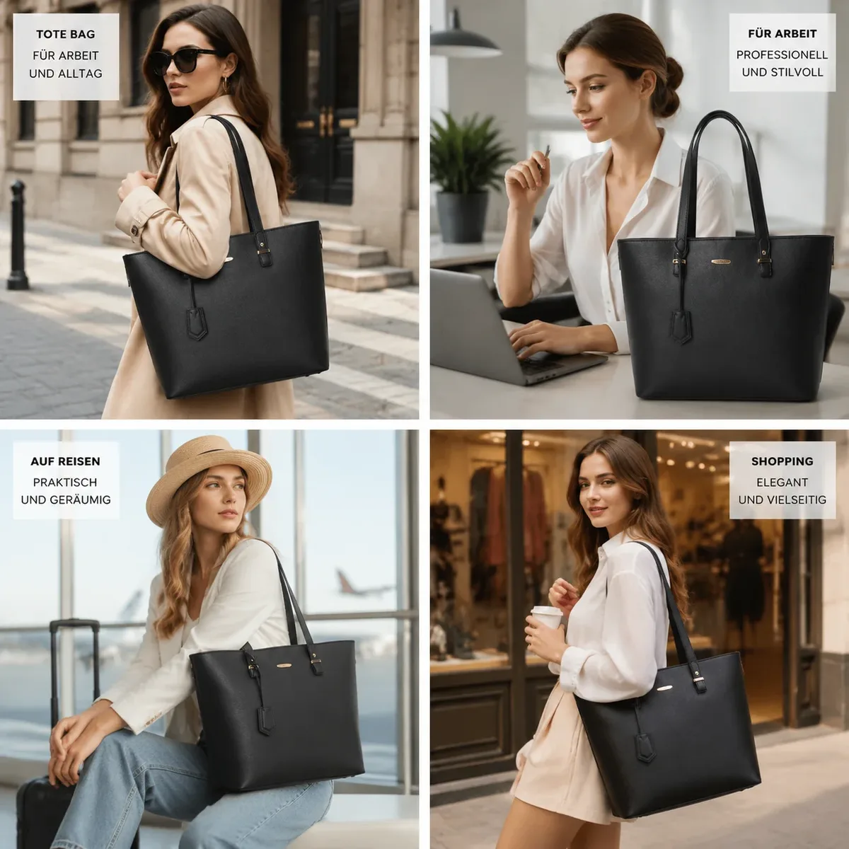 ensemble de 4 sacs à main pour femmes, sac à main en similicuir tendance, sac à bandoulière grande capacité, ensemble de sacs à main avec porte-cartes, pochette élégante, sac fourre-tout pour femmes, pour le quotidien, le bureau, le shopping, les voyages, cadeau