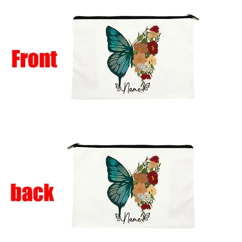trousse de maquillage personnalisée pour femme, organisateur de toilette, pochette cosmétique de voyage pour cadeau d'anniversaire de demoiselle d'honneur, pochette en toile personnalisable