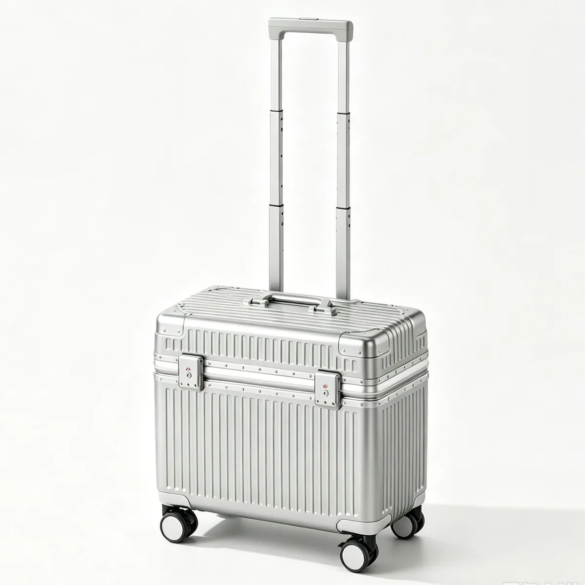 Valise à ouverture par le haut 18 pouces, bagage cabine de voyage à roulettes, coque rigide en PC avec cadre en alliage d'aluminium et serrure TSA