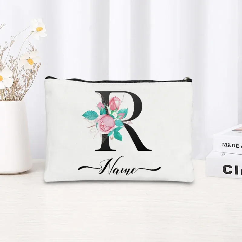 trousse de maquillage personnalisable avec nom, trousse de maquillage de voyage, trousse de maquillage pour mariage, trousse de maquillage individuelle, trousse de maquillage en toile pour fêtes, organiseur de cosmétiques, cadeaux pour femme