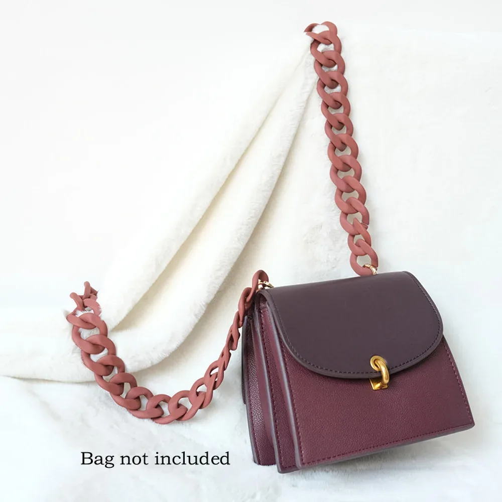 chaîne silicone maillons entrelacés boucles dorées accessoire voyage sangle remplacement noir blanc marron rose pâle gris vert