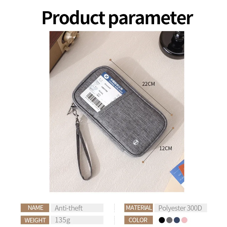portefeuille porte-passeport bloquant rfid, organisateur de documents de voyage familial avec emplacements pour cartes de crédit, sac essentiel sécurisé pour les voyages