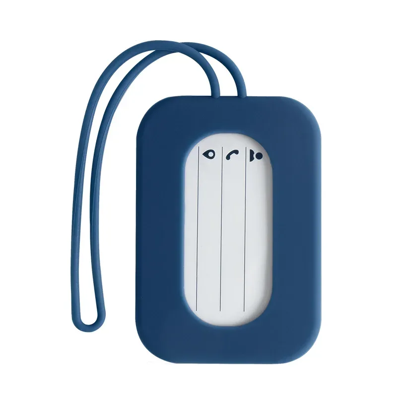 étiquettes de bagage de voyage en silicone, porte-nom et carte d'identité, couleur unie, étiquette de valise, étiquette de bagage d'embarquement, accessoires de voyage