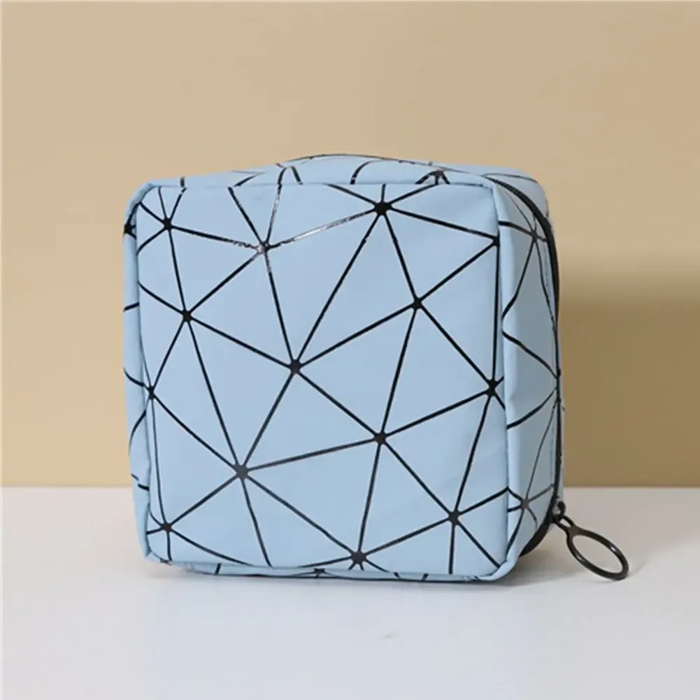 sac de rangement multifonction pour serviettes hygiéniques, motif losange, sacs de maquillage, support de poudres