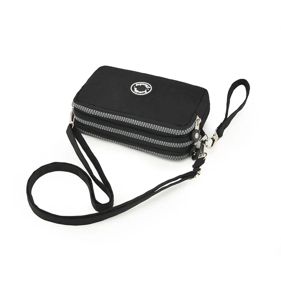 sac à bandoulière de grande capacité pour femmes, sac à bandoulière simple avec trois fermetures éclair pour téléphone et sac de rangement à changement ample