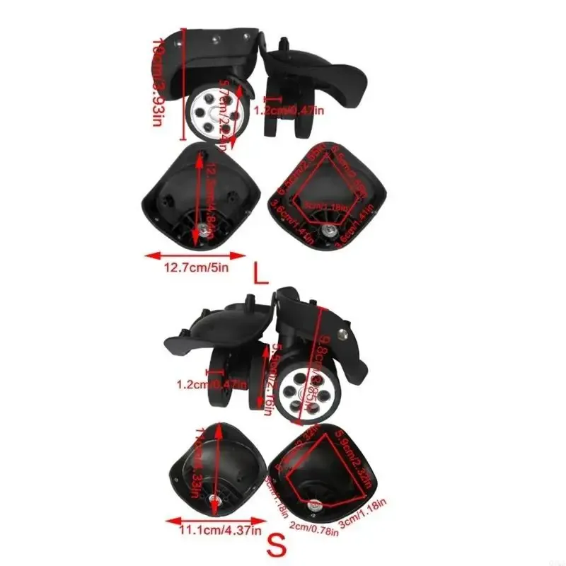 q1qa 1 paire valises à bagages a79, roulettes pivotantes, accessoires réparation pour