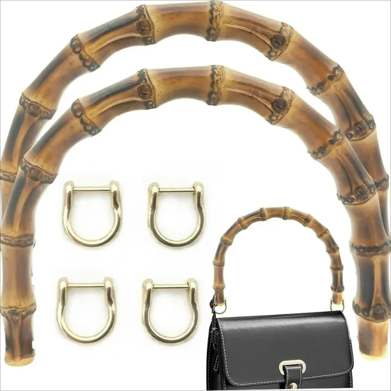 2 pièces boucle sac poignées boîte poignée bambou sac à main poignées sac à main bande poignée sac à bandoulière sangle bambou sac poignée