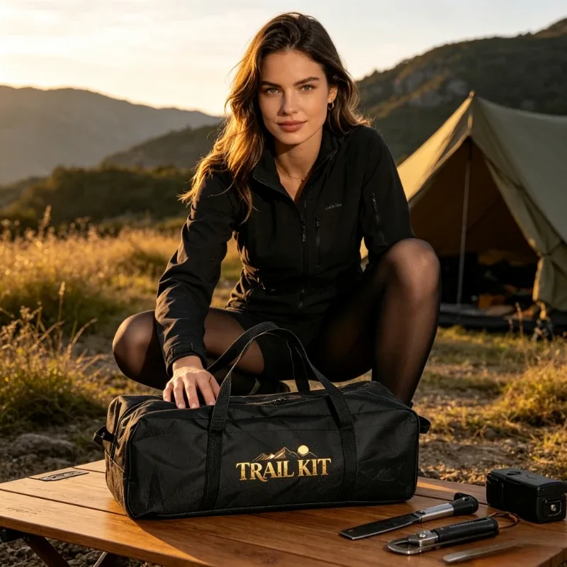 sac de rangement extérieur extra-large en tissu oxford avec doubles poignées, idéal pour le matériel de camping, l'équipement de pêche et les bagages de voyage