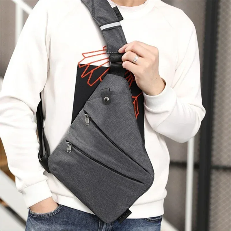 dienqi anti-vol hommes sac de poitrine étanche poitrine pack voyage poche personnelle tactique mâle sac à bandoulière poitrine sac à bandoulière pauch