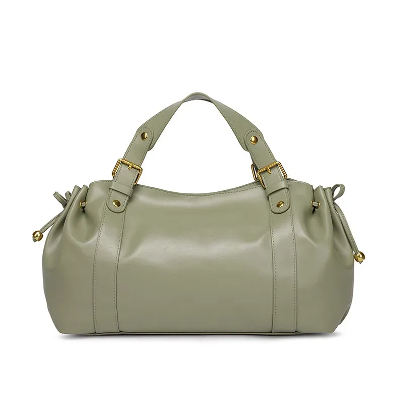 sac fourre-tout tendance grande capacité à effet froncé, sacs à main de luxe en pu souple pour femmes, sacs de banlieue de créateur avec cordon de serrage, sac de ville tendance 2026