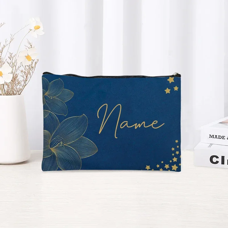 trousse de maquillage personnalisée pour femmes, pochette de rangement simple et fraîche, cadeau pour enseignant(e) ou étudiant(e), trousse à crayons pour femme, sacs de maquillage