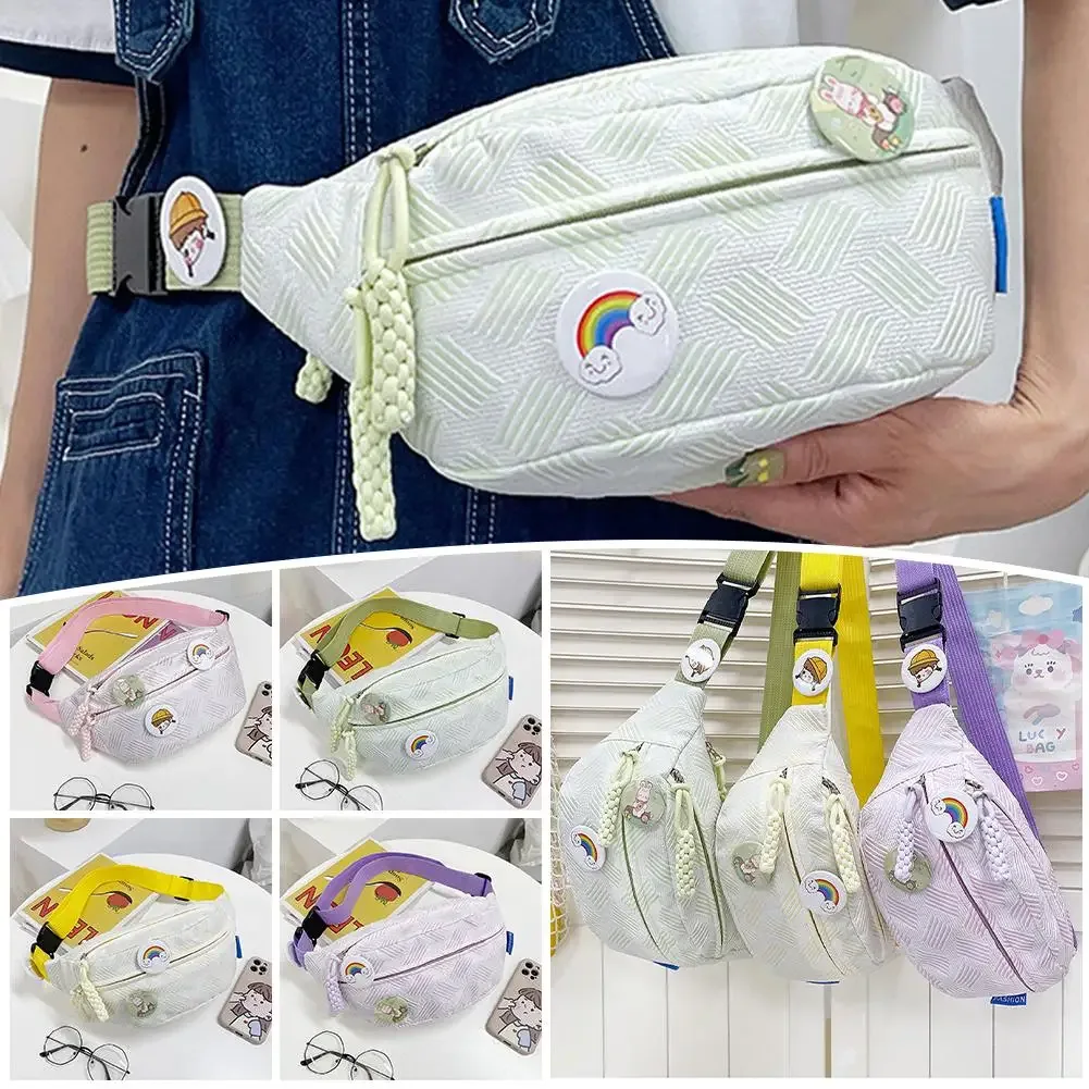 sac de poitrine de sport pour femmes, sac banane multi-poches décontracté, grand pendentif imprimé, capacité douce, sacs à dos à bandoulière, mini sac rando x3i0