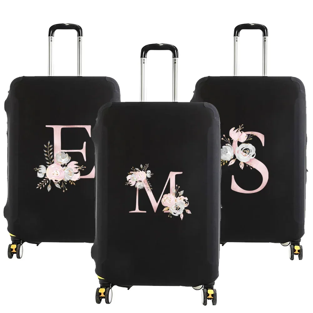 valise à bagages valise housse de protection rose fleur lettre nom motif voyage élastique bagages housse anti-poussière appliquer 18-28 valise
