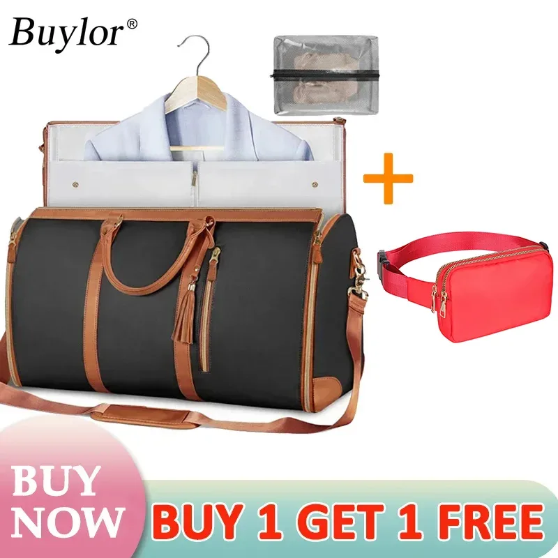 sac voyage polyester rose marron pliable extensible femelle polyvalent grande capacité résistant eau hand bagage fitness voyage suit storage