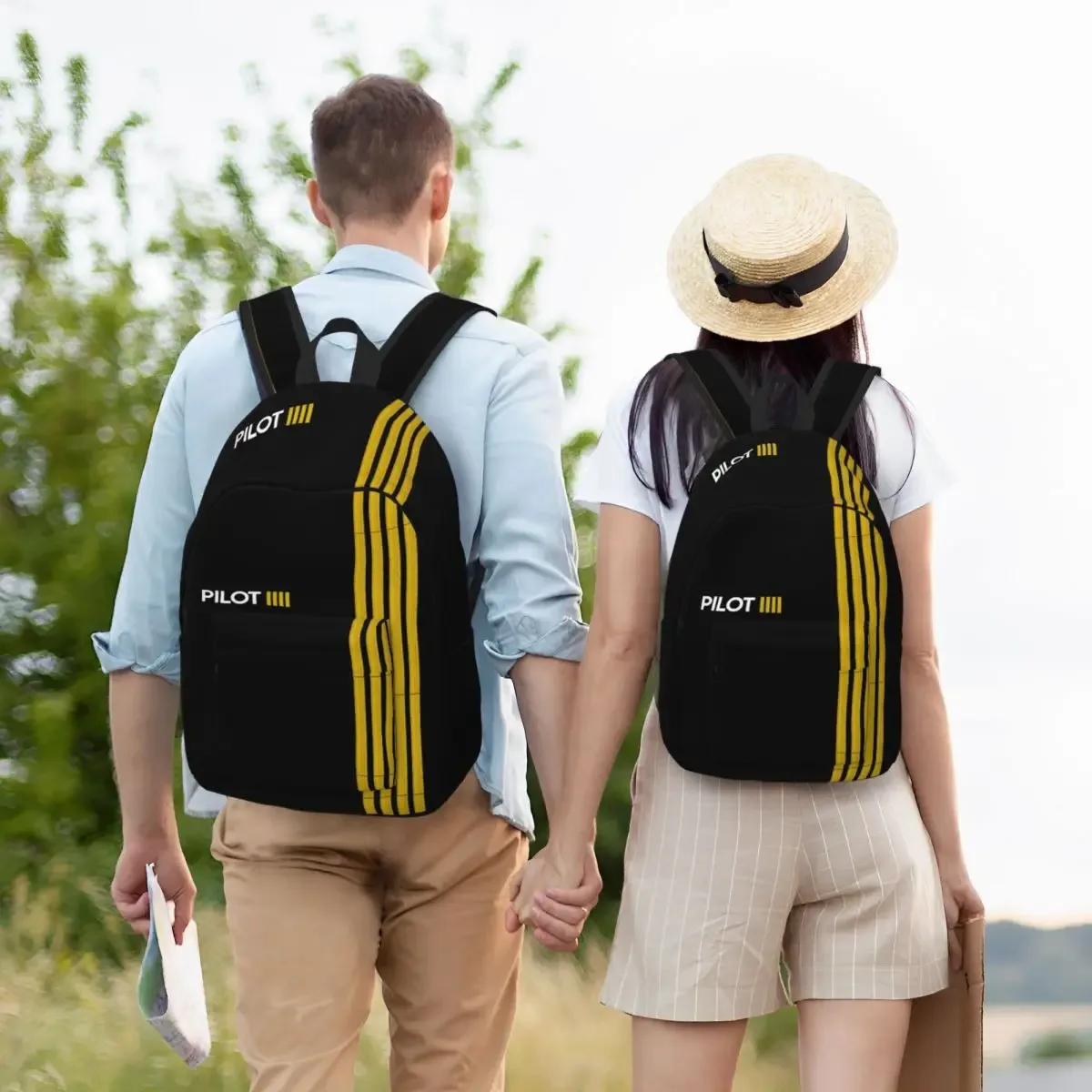 personnalisé pilote capitaine rayures voyage toile sac à dos hommes école ordinateur portable bookbag aviation avion collège étudiant sac à dos sacs