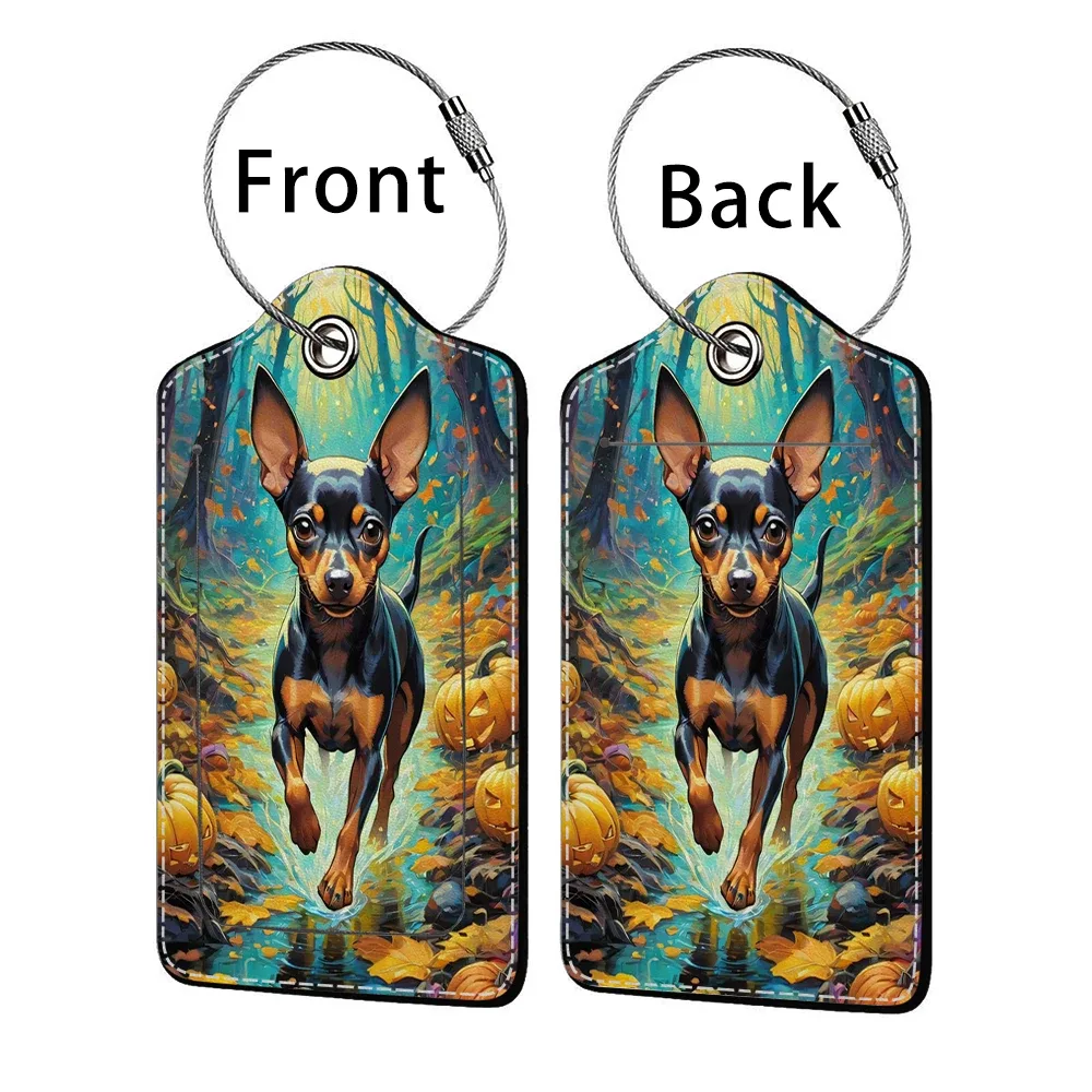 offre spéciale mignon chien en cuir affaires étiquette de bagage valise adresse étiquette bagages embarquement étui étiquette nom id adresse clip