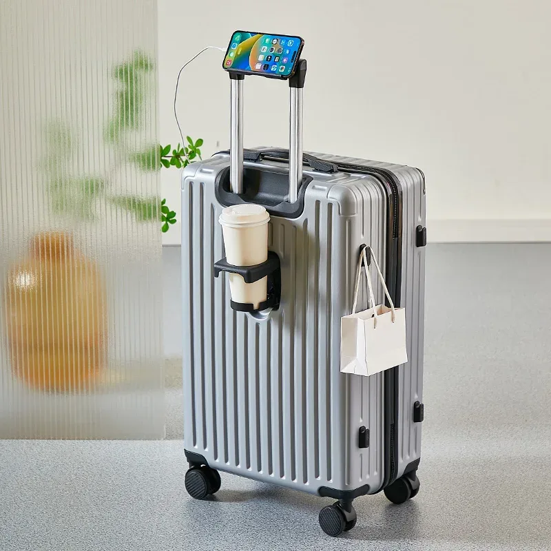 valise abs ligne dorée motif brillant bleu noir beige marron roulette toupie voyage grande capacité