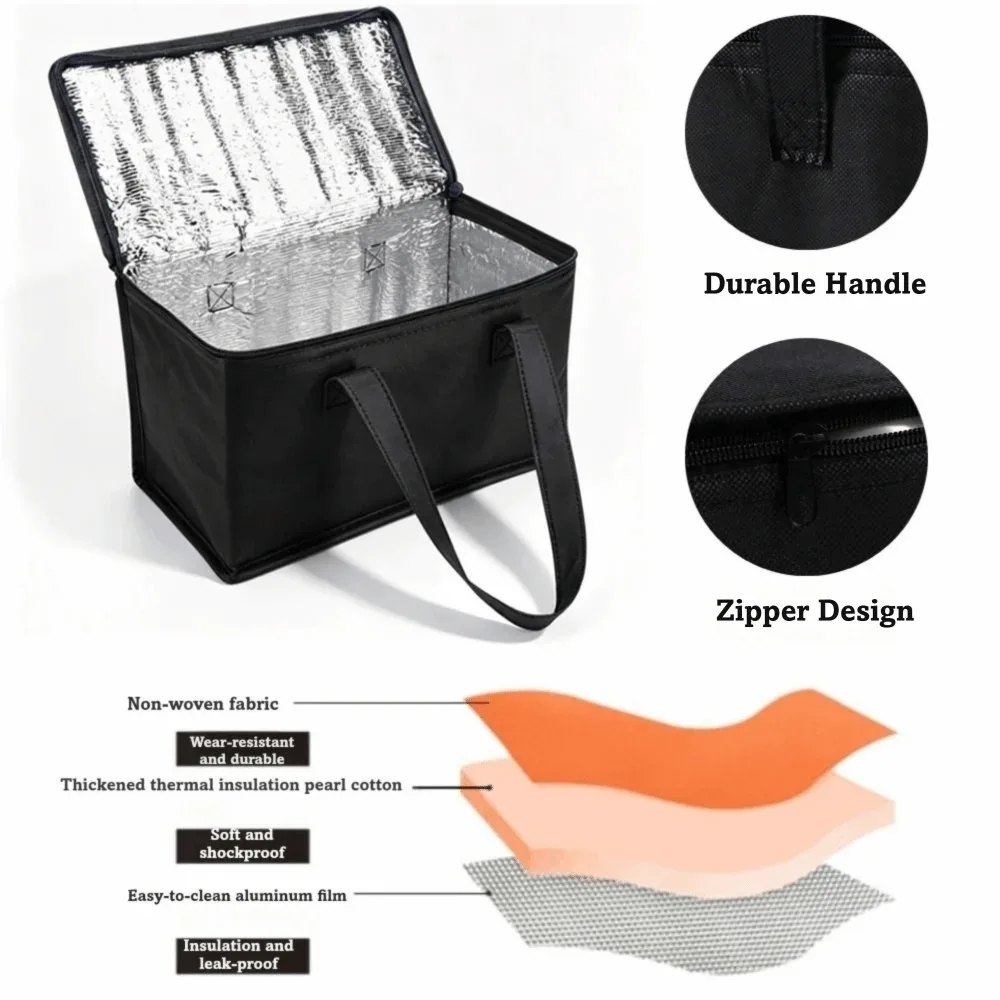 sac isotherme de pique-nique grande capacité, design pliable, isolation thermique, sac de rangement alimentaire, poignée portable, sac de transport pour boissons
