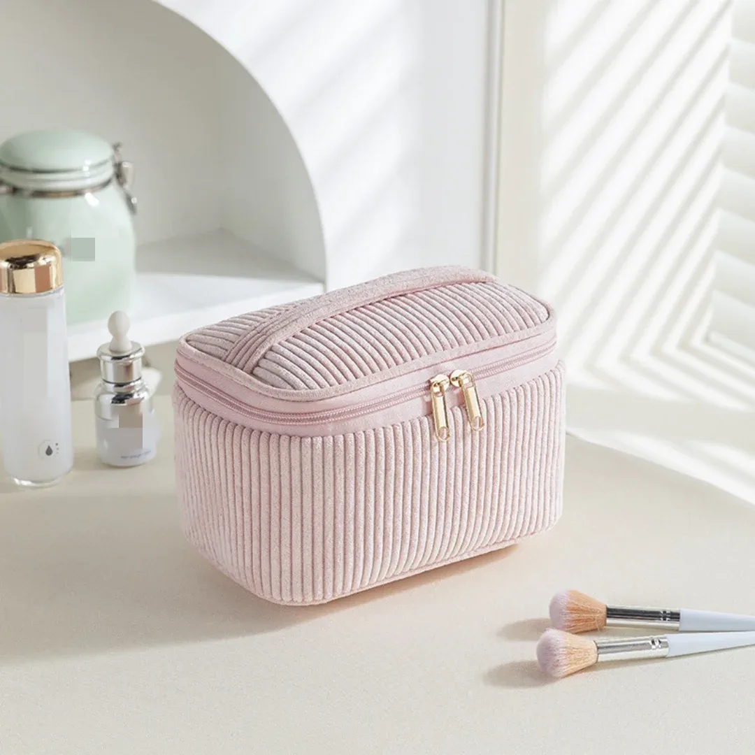 4 pièces sac cosmétique organisateur de rangement de maquillage sac de maquillage gonflé pochette cosmétique pour voyage portable velet grand sac de toilette organiz