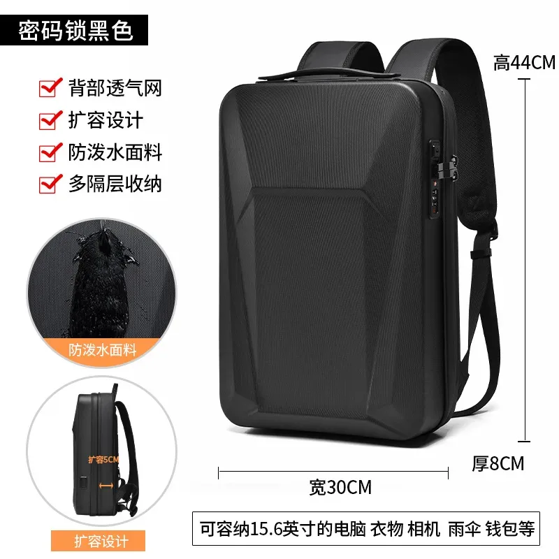 sac à dos décontracté pour homme, pour ordinateur portable de gaming, étanche, coque rigide, sac de voyage professionnel, style tech tendance, 16 pouces, capacité 20-35l