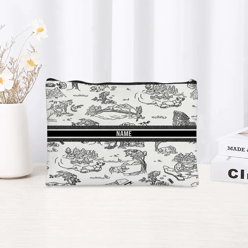 pochette de maquillage personnalisable pour femme, pochette de fête, pochette de mariage, pochette de voyage, trousse de maquillage en toile simple, organisateur, cadeaux pour femme