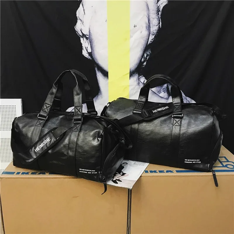 sac de natation portable en pu pour hommes, sac de voyage, sac de sport, sac de voyage, sac à bagages, logo personnalisé, sacs avec nom imprimé, support et séparation sèche, yoga fitnes