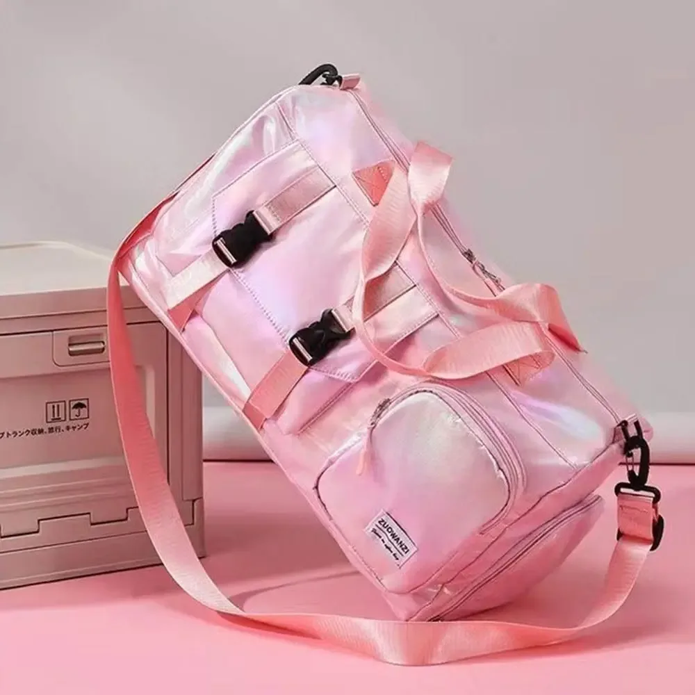 sac de sport tote pearl brillant, imperméable, avec séparation pour articles secs et humides, sac de voyage, bagage à main, grande capacité, sac à main pour entraînement de fitness et yoga.
