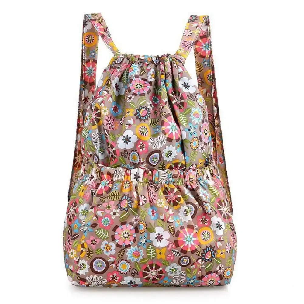 sac à provisions portable étanche en polyester pour dames, sacs à dos de grande capacité, sac à bandoulière de proximité, imprimé floral décontracté