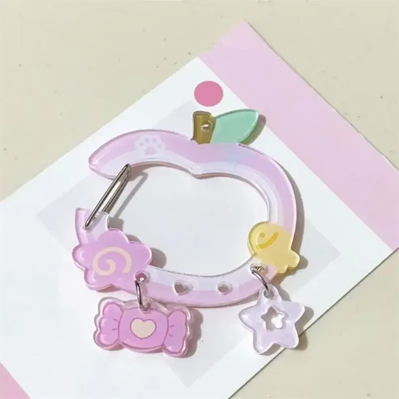 porte-clés mousqueton en acrylique kawaii, porte-clés de dessin animé mignon pour sac à dos, breloque de sac et accessoire de sac ita
