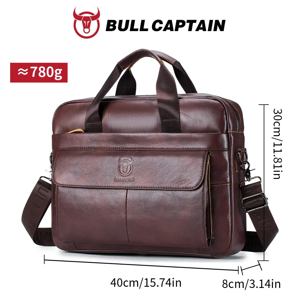 porte documents cuir véritable vache polyester style chinois poignée souple fermeture éclair 14 pouces marron
