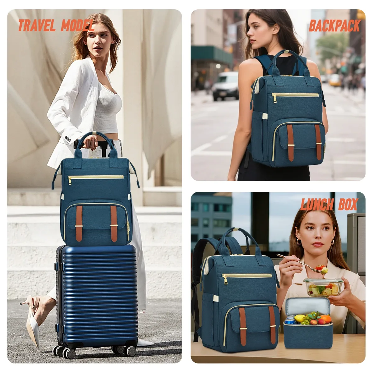 sac à dos pour ordinateur portable de 15,6 pouces avec port usb, élégant, pour infirmières, enseignants et travail, avec compartiment isotherme pour femmes