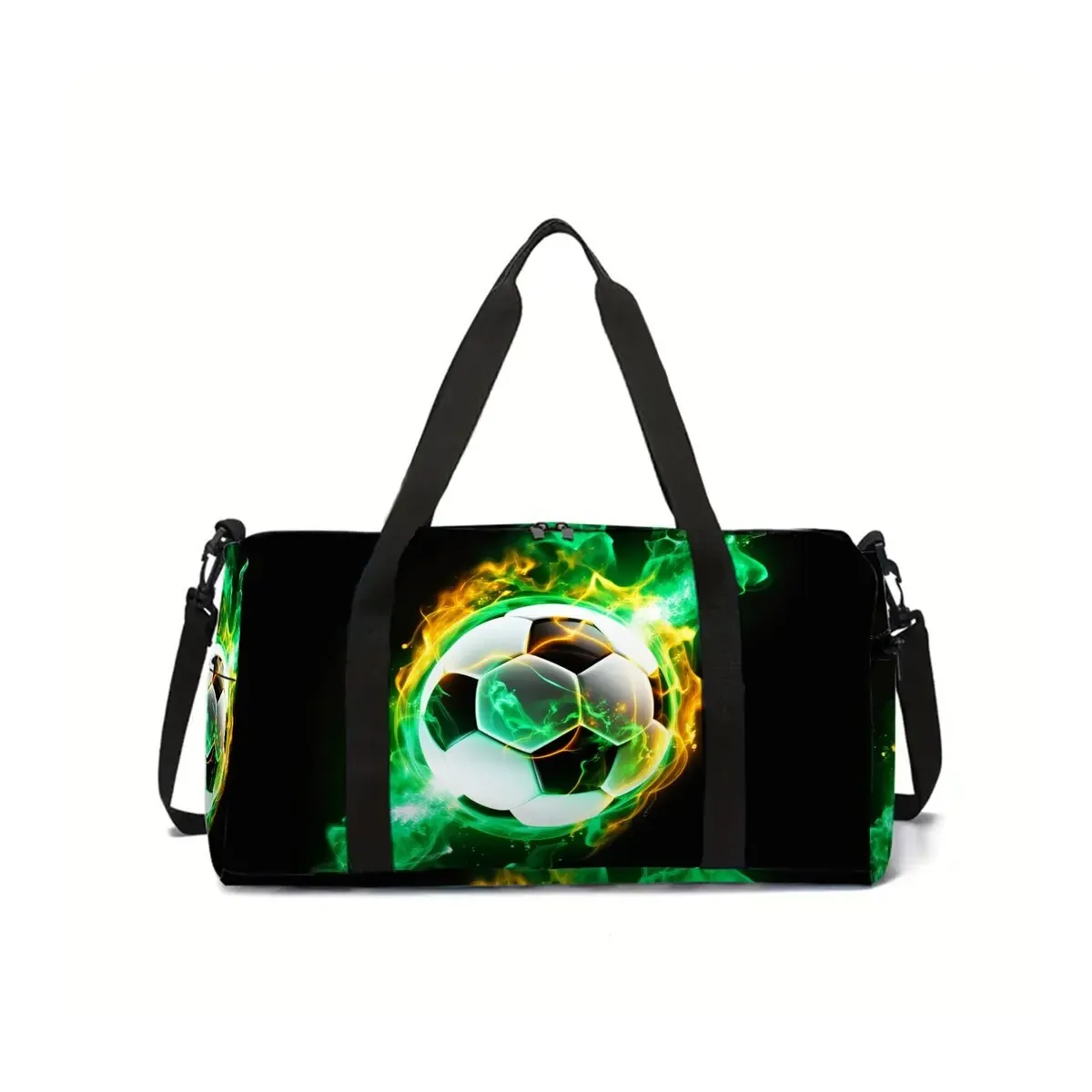 grand sac de voyage flame football, sac fourre-tout multifonctionnel, sacs à main imperméables, sacs de sport pour garçons/filles, sac de fitness pour enfants