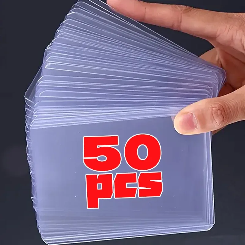 protecteur de cartes en pvc givré transparent, couverture de carte d'identité de crédit, support anti-magnétique, conteneur de cartes postales, sacs de rangement, 1 à 50 pièces