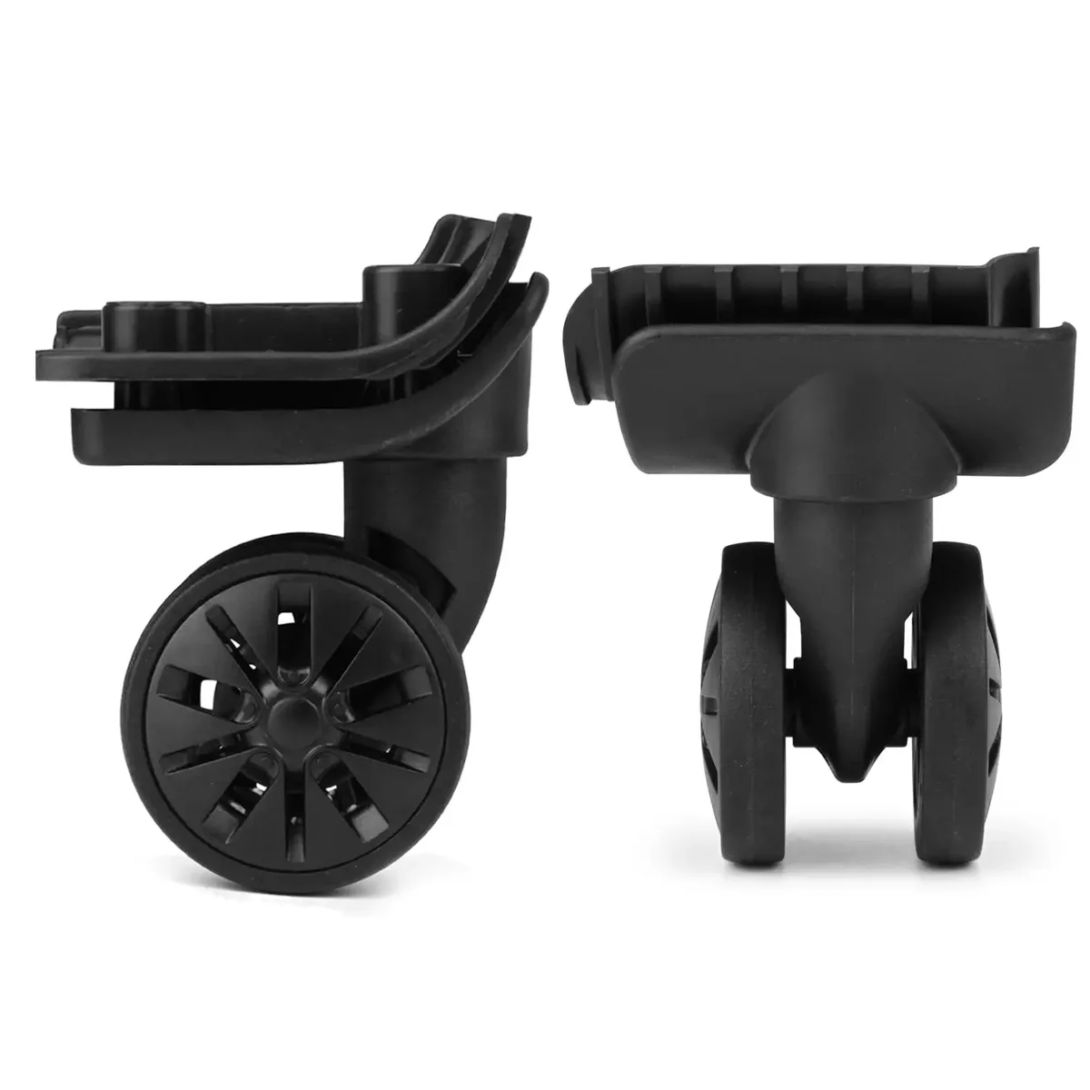guguluza 1 paire de roues de rechange pour valise avec 4 trous de fixation, roulettes de chariot double rangée 360° ° kit de réparation de spinner