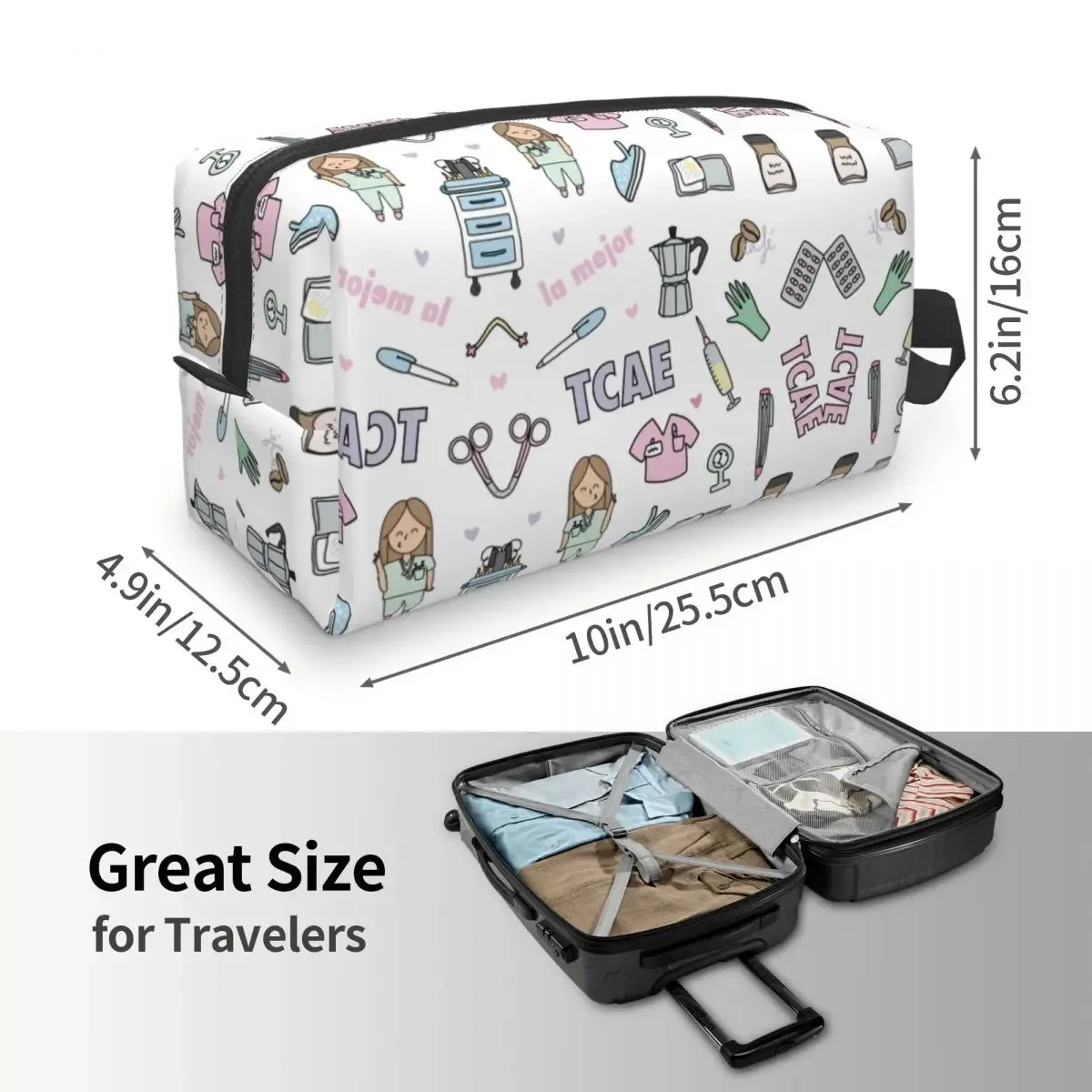grands sacs à cosmétiques pour médecin et infirmière, trousse de maquillage, accessoires pour femmes, pochette de maquillage pour bourse résistante à l'eau