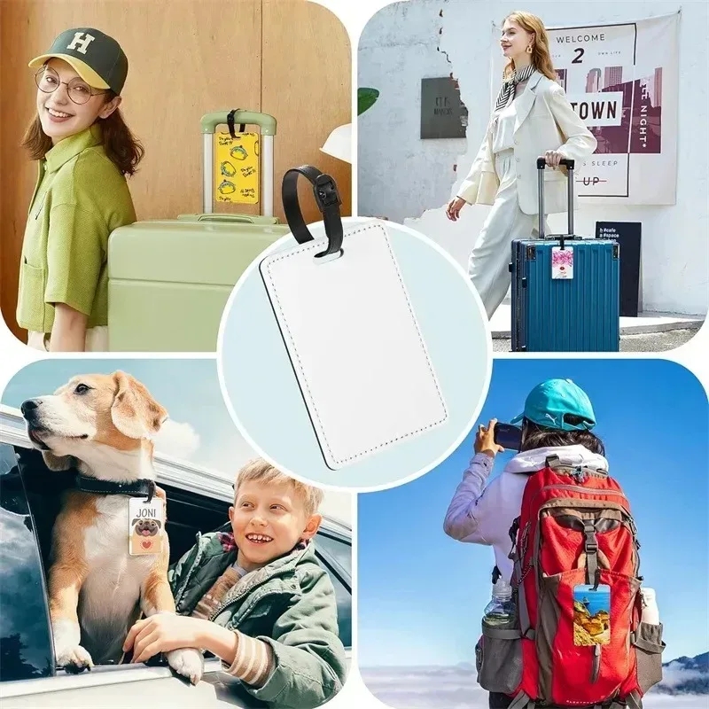 étiquettes de bagages en cuir personnalisées avec photo, étiquettes de carte d'embarquement à motifs colorés, accessoires de voyage, cadeau significatif pour les amis et la famille