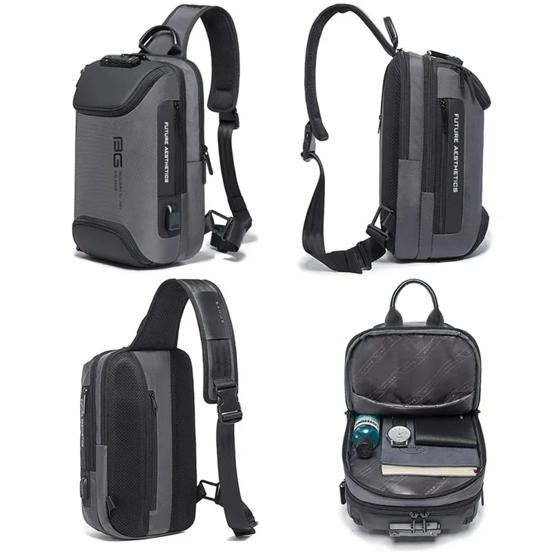 bange nouveau modèle classique sac bandoulière antivol pour homme, léger, avec port usb, pour affaires et extérieur