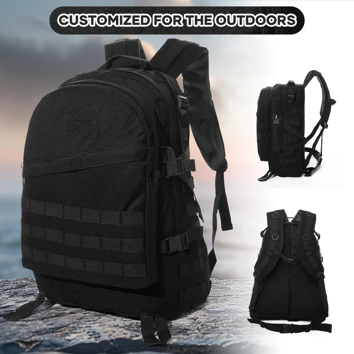 40l sacs à dos tactiques militaires molle armée assaut pack sacs à dos imperméables avec patch 3 jours bug out sac randonnée trekking sac à dos